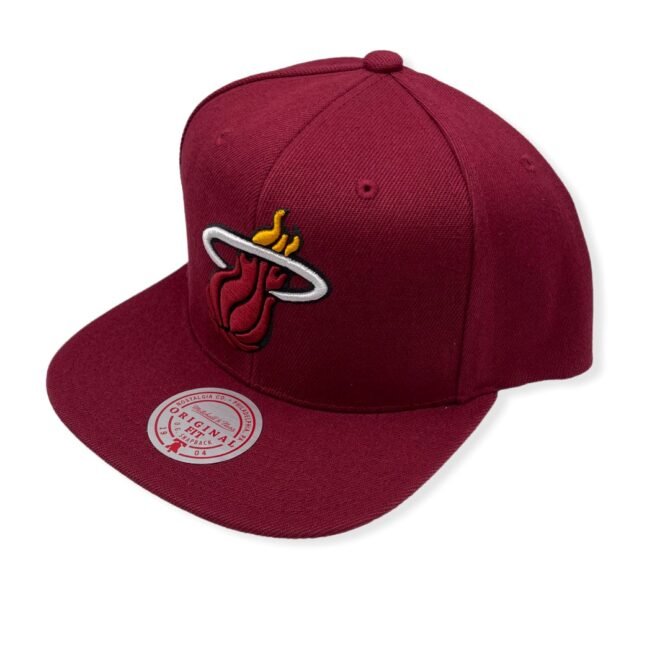 Mitchell & Ness Miami Heat Core Basic Maroon Adjustable Snapback Hat Cap