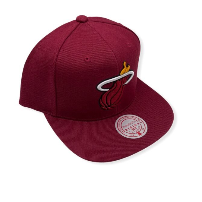 Mitchell & Ness Miami Heat Core Basic Maroon Adjustable Snapback Hat Cap