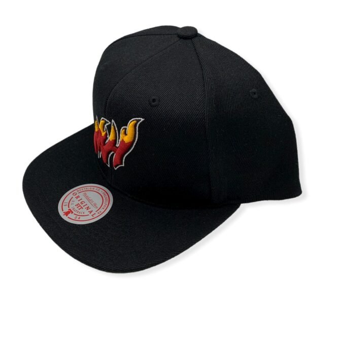 Mitchell & Ness Miami Heat Core Basic Hardwood Classics Black Adjustable Snapback Hat Cap