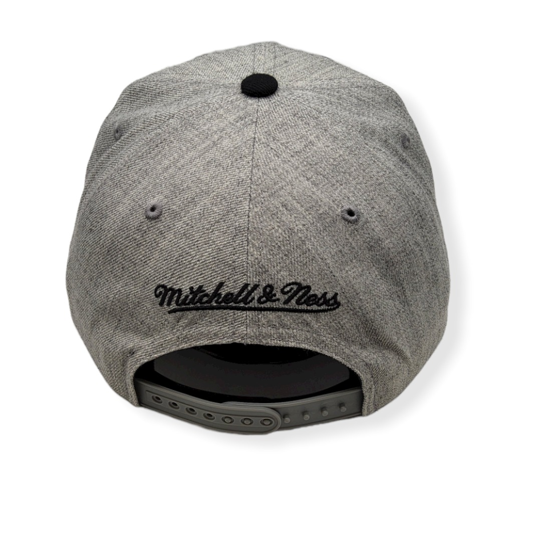 Mitchell & Ness Charlotte Hornets Grey Black Pop Adjustable Snapback Hat Cap