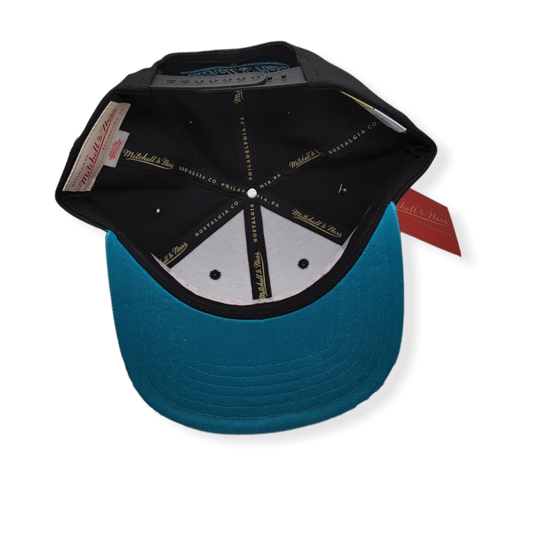 Mitchell & Ness Charlotte Hornets Swingman Pop HWC Black/Teal Adjustable Snapback Hat Cap