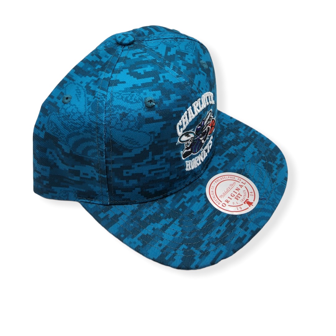 Mitchell & Ness Charlotte Hornets Team Digi Camo Adjustable Snapback Hat Cap