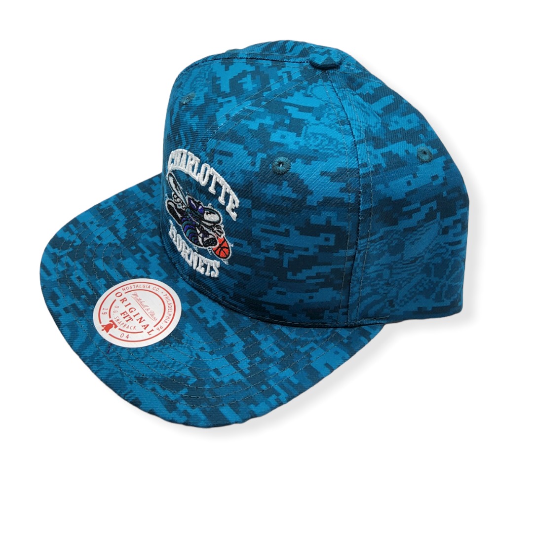 Mitchell & Ness Charlotte Hornets Team Digi Camo Adjustable Snapback Hat Cap