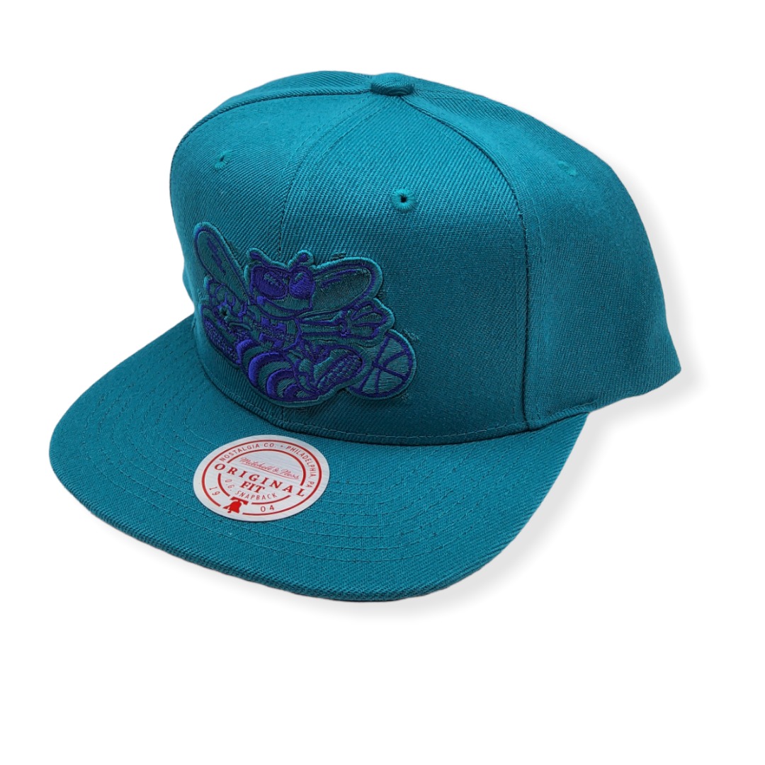 Mitchell & Ness Charlotte Hornets Two Tonal Teal Hardwood Classics Adjustable Snapback Hat Cap