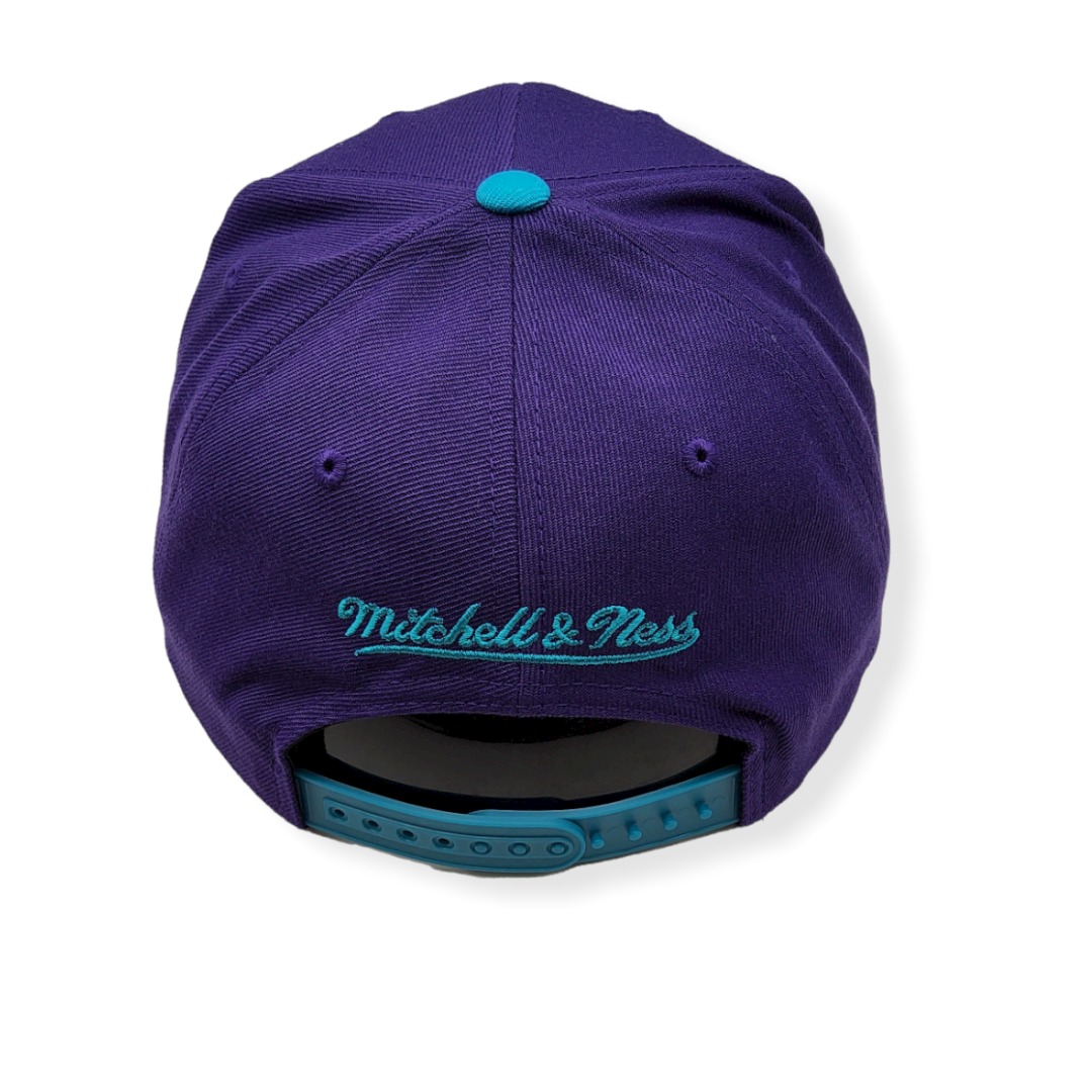 Mitchell & Ness Charlotte Hornets XL Logo 2T Purple/Teal Snapback Hat Cap