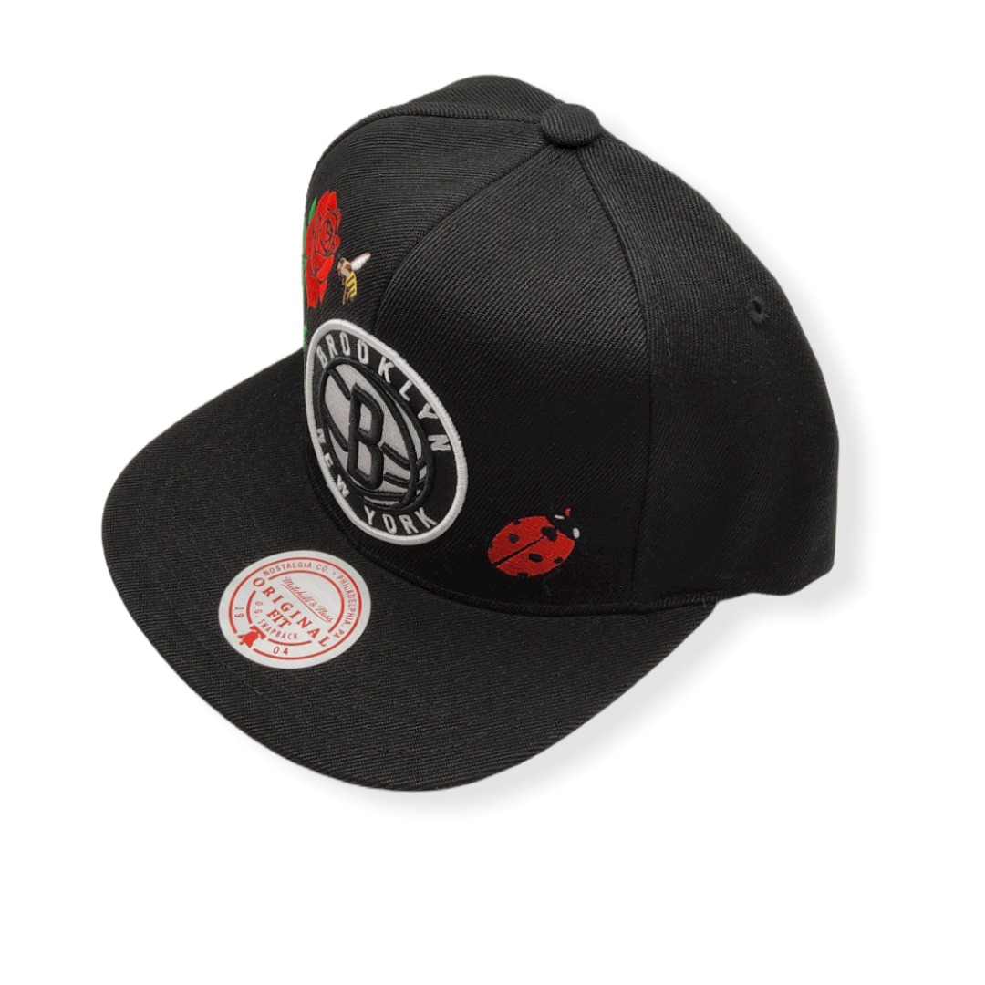 Mitchell & Ness Brooklyn Nets State Flower Adjustable Snapback Hat Cap