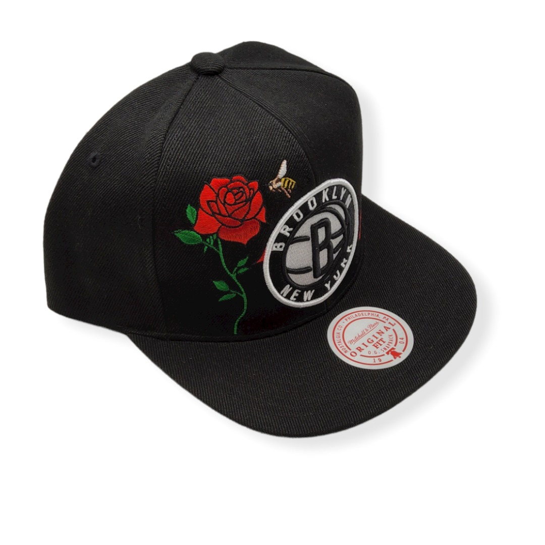 Mitchell & Ness Brooklyn Nets State Flower Adjustable Snapback Hat Cap