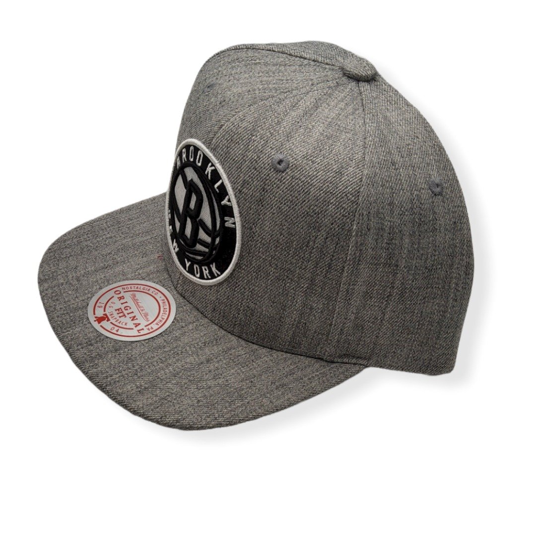 Mitchell & Ness Brooklyn Nets Team Heather 2.0 Adjustable Snapback Hat Cap