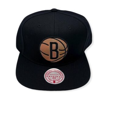 Mitchell & Ness Brooklyn Nets Iridescent Black Adjustable Snapback Hat Cap