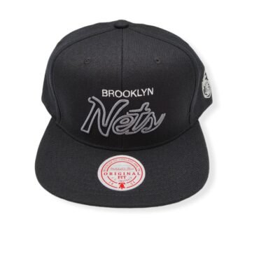 Mitchell & Ness Brooklyn Nets Neon Script Adjustable Snapback Hat Cap