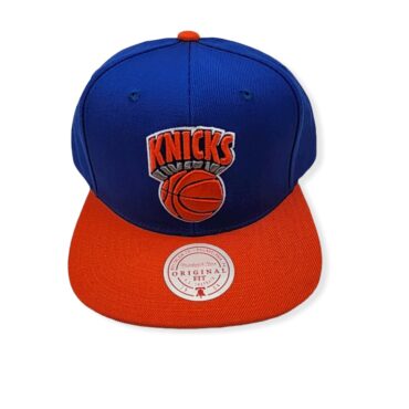 Mitchell & Ness New York Knicks Team 2 Tone 2.0 Blue/Orange Adjustable Snapback Hat Cap