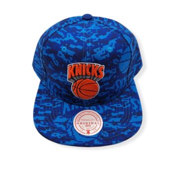 Mitchell & Ness New York Knicks Team Digi Camo Blue Adjustable Snapback Hat Cap