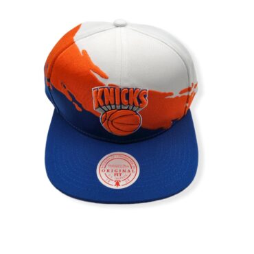 Mitchell & Ness New York Knicks Paintbrush White/Royal Adjustable Snapback Hat Cap