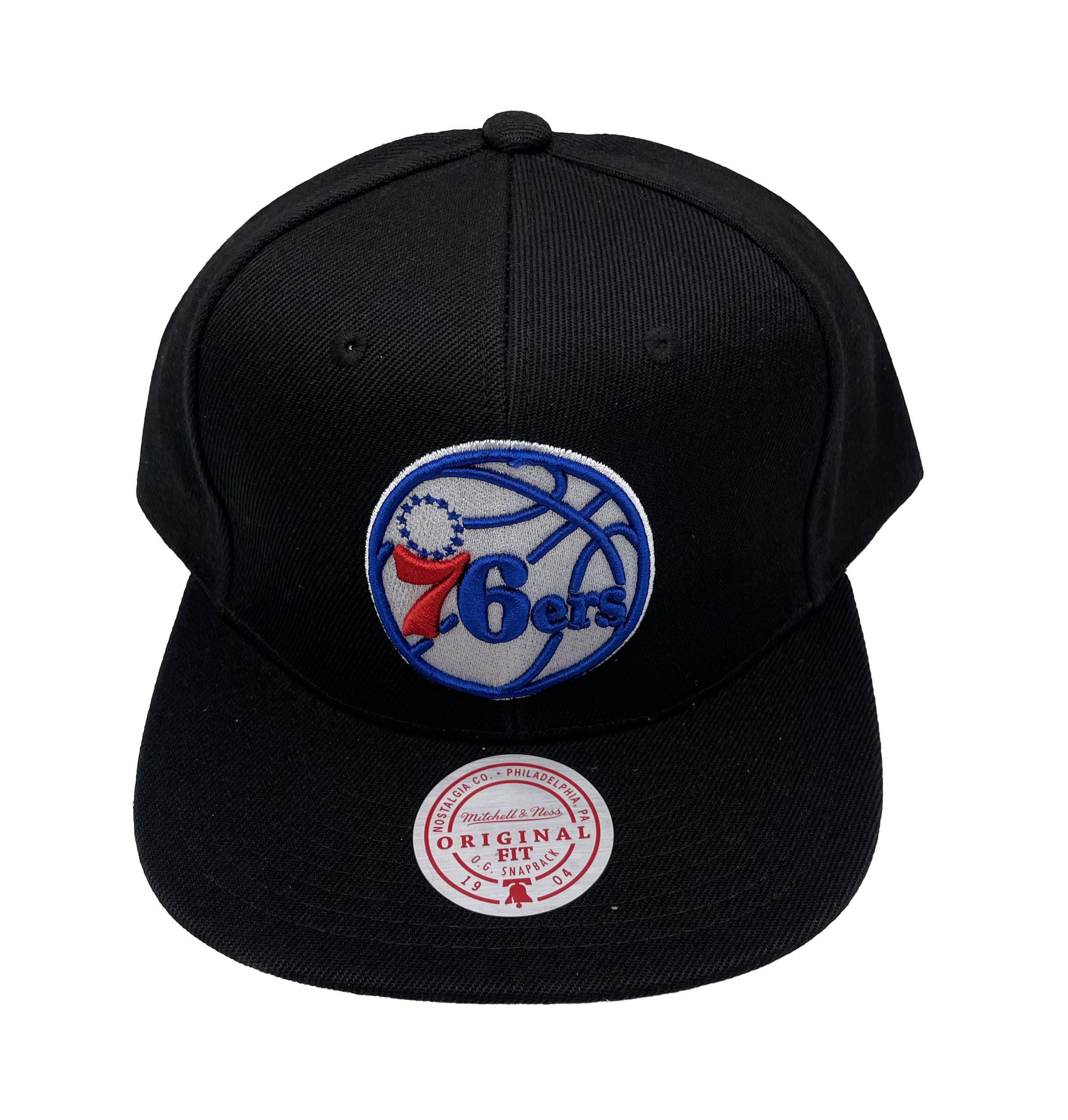 Mitchell & Ness Philadelphia 76ers Core Basic Black Adjustable Snapback Hat Cap