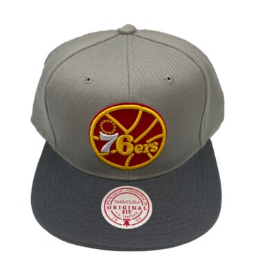 Mitchell & Ness Philadelphia 76ers Cool Grey 3 Adjustable Snapback Hat Cap