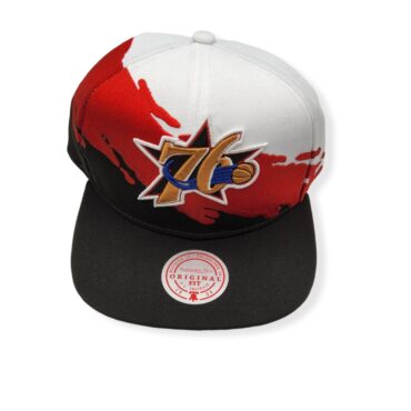 Mitchell & Ness Philadelphia 76ers Paintbrush Adjustable Snapback Hat Cap