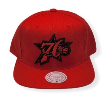 Mitchell & Ness Philadelphia 76ers Two Tonal Hardwood Classics Red Adjustable Snapback Hat Cap