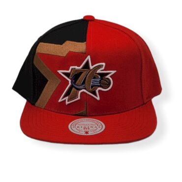 Mitchell & Ness Philadelphia 76ers Retroline Red Adjustable Snapback Hat Cap