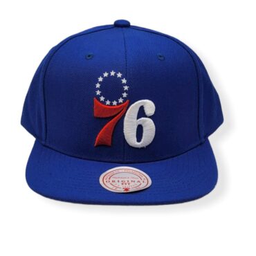 Mitchell & Ness Philadelphia 76ers Team Ground 2.0 Blue Adjustable Snapback Hat Cap