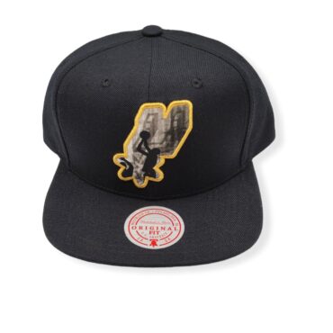 Mitchell & Ness San Antonio Spurs Look Out Black Adjustable Snapback Hat Cap