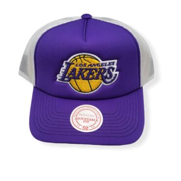 Mitchell & Ness Los Angeles Lakers Off The Backboard Trucker Adjustable Snapback Hat Cap