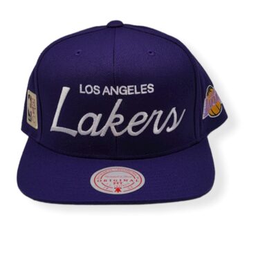 Mitchell & Ness Los Angeles Lakers Vintage Draft Script Adjustable Snapback Hat Cap