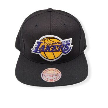 Mitchell & Ness Los Angeles Lakers Basic Wool Solid Black Adjustable Snapback Hat Cap