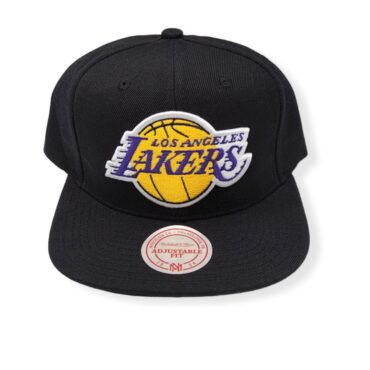 Mitchell & Ness Los Angeles Lakers TC Black Adjustable Snapback Hat Cap