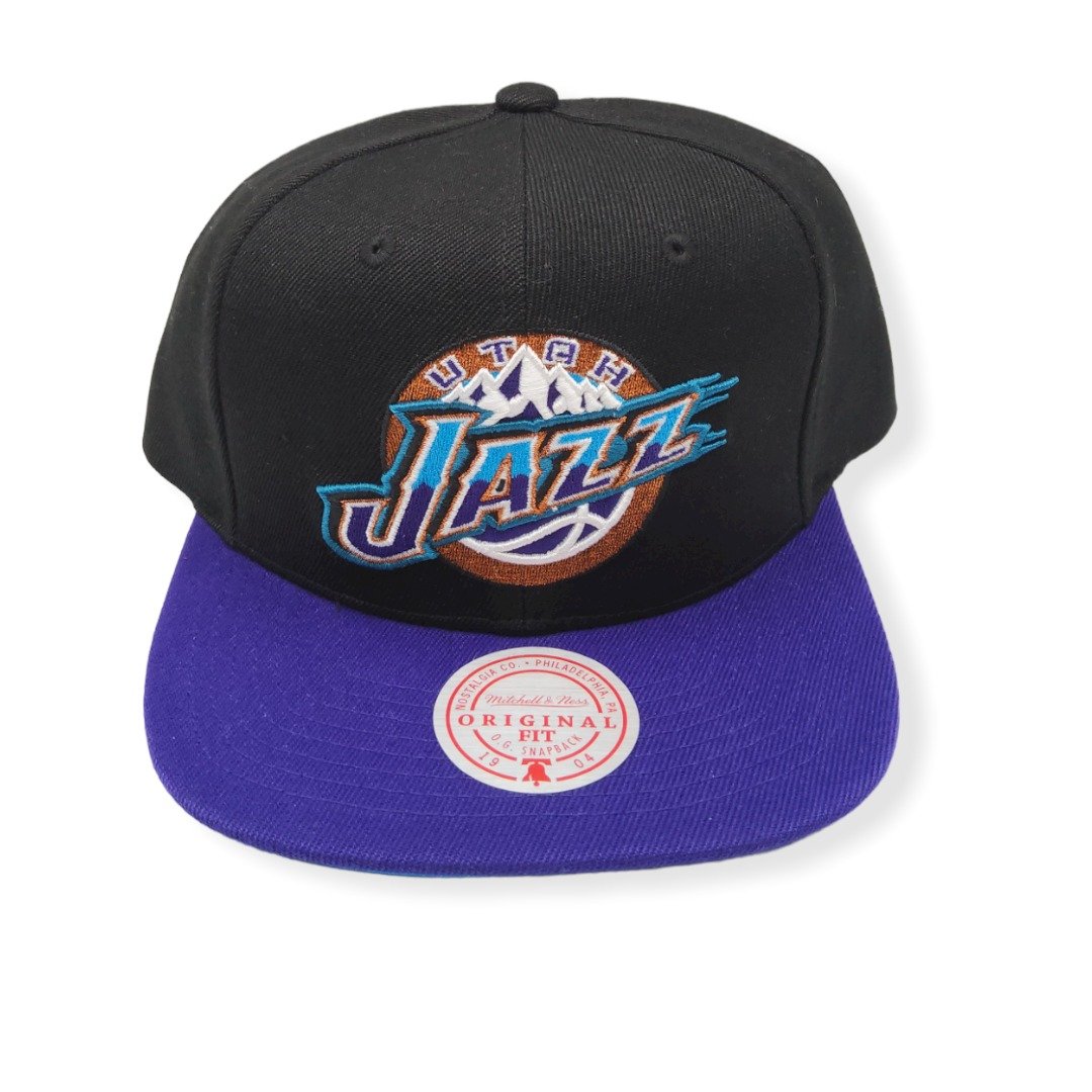 Mitchell & Ness Utah Jazz Core Basic Hardwood Classics Black/Purple Adjustable Snapback Hat Cap