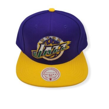 Mitchell & Ness Utah Jazz Reload 2.0 Hardwood Classics Purple/Yellow Adjustable Snapback Hat Cap