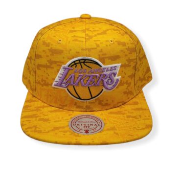 Mitchell & Ness Los Angeles Lakers Team Digi Camo Hardwood Classics Adjustable Snapback Hat Cap