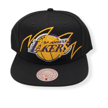 Mitchell & Ness Los Angeles Lakers Shark Bite Adjustable Snapback Hat Cap