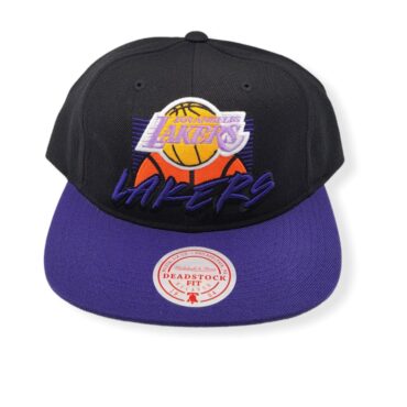 Mitchell & Ness Los Angeles Lakers Retro Stack Deadstock Hardwood Classics Adjustable Snapback Hat Cap
