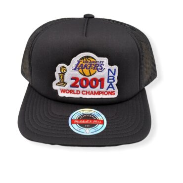 Mitchell & Ness Los Angeles Lakers Championship Trucker Black Adjustable Snapback Hat Cap
