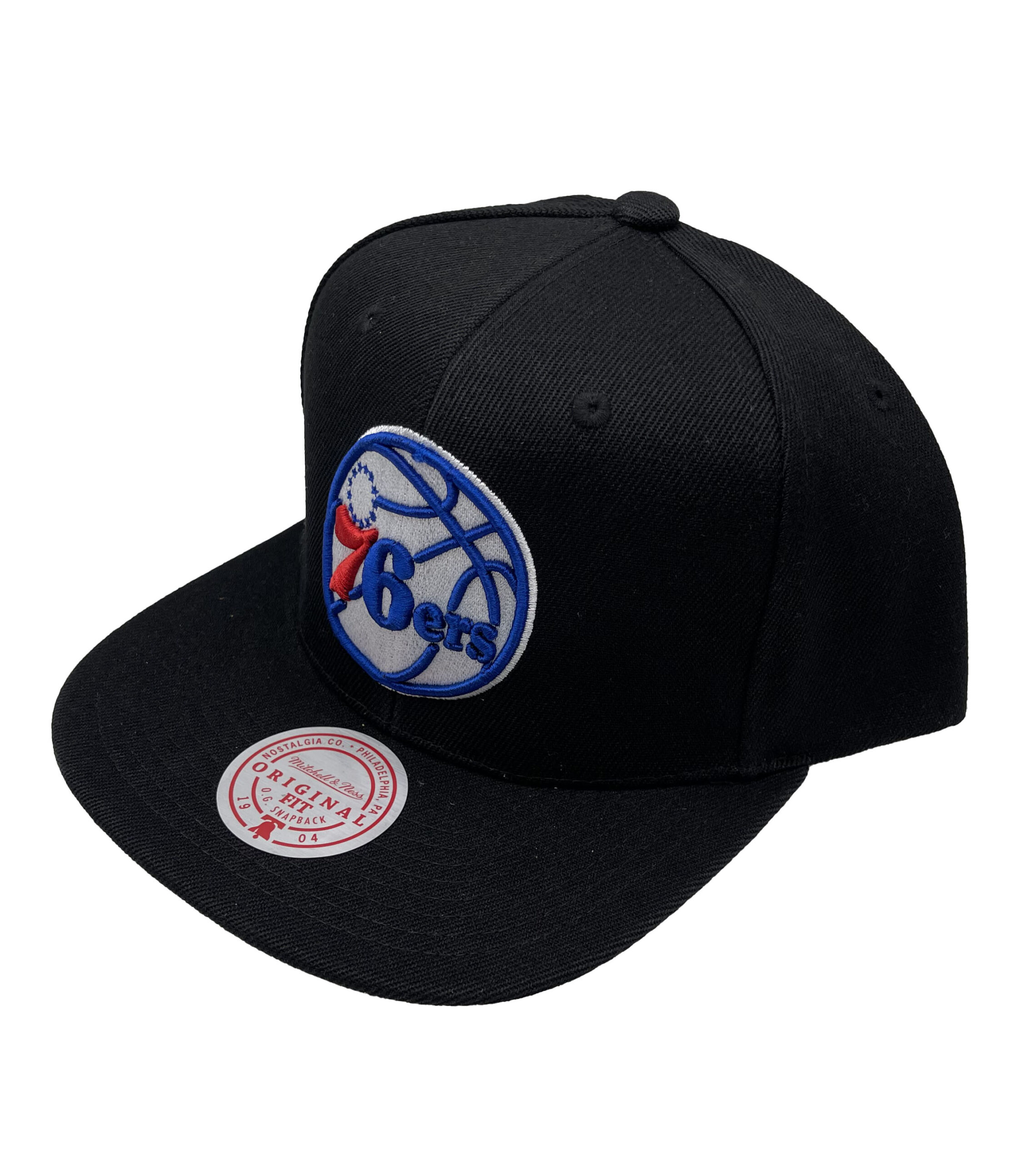 Mitchell & Ness Philadelphia 76ers Core Basic Black Adjustable Snapback Hat Cap
