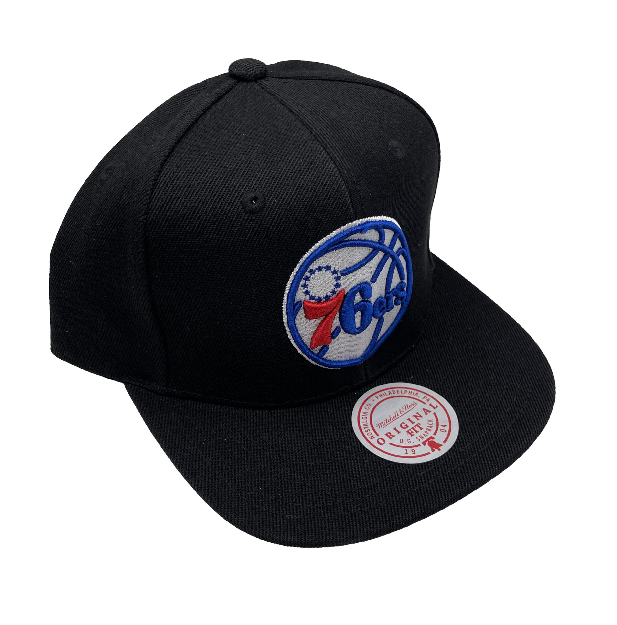 Mitchell & Ness Philadelphia 76ers Core Basic Black Adjustable Snapback Hat Cap