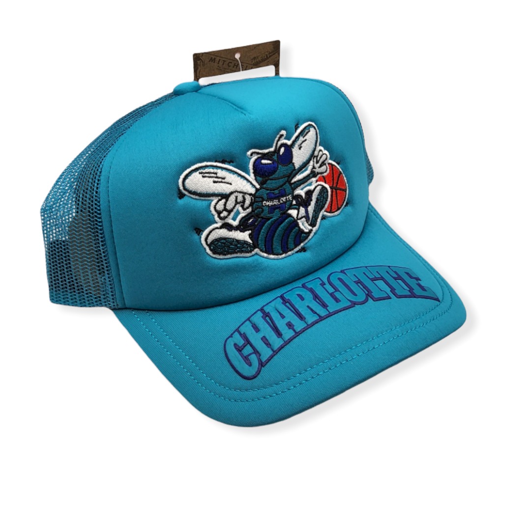 Mitchell & Ness Charlotte Hornets Puff the Magic Trucker Adjustable Snapback Hat
