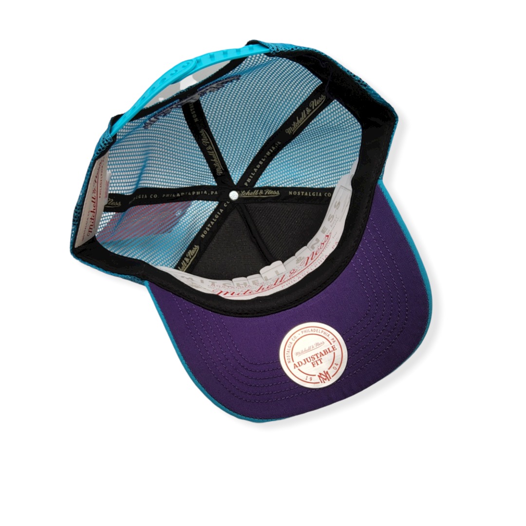 Mitchell & Ness Charlotte Hornets Puff the Magic Trucker Adjustable Snapback Hat