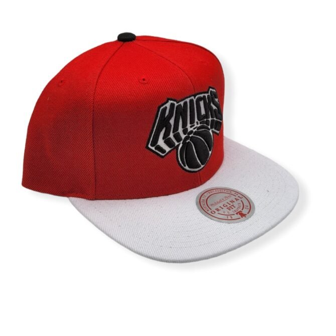 Mitchell & Ness New York Knicks Cardinal Red 2 Tone Adjustable Snapback Hat Cap