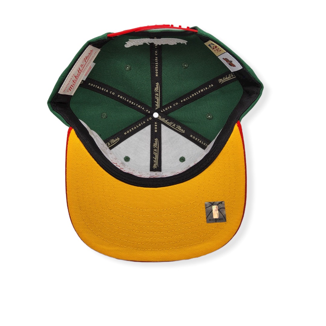Mitchell & Ness Seattle Supersonics Core Basic Hardwood Classics Green/Red Adjustable Snapback Hat Cap