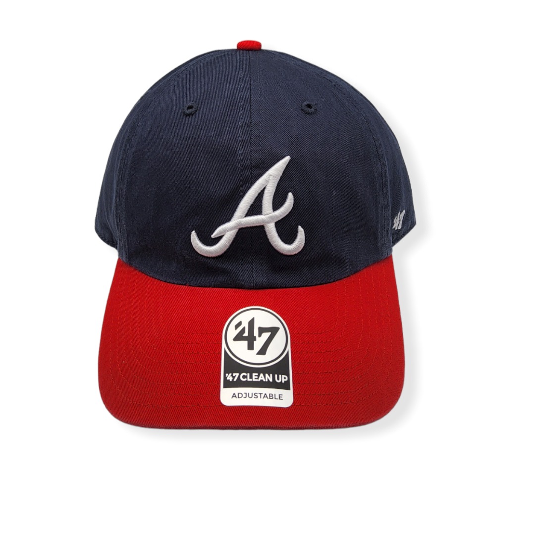 '47 Atlanta Braves Clean Up Home Navy/Red Adjustable Strap Hat Cap