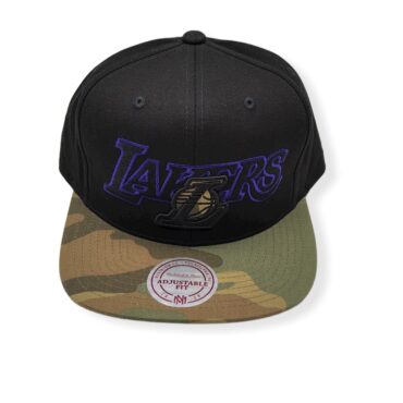 Mitchell & Ness Los Angeles Lakers Woodland Covert II Adjustable Snapback Hat Cap