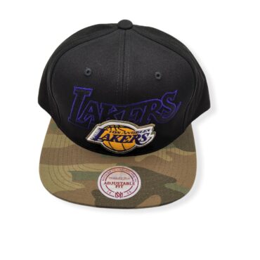 Mitchell & Ness Los Angeles Lakers Woodland Covert II Hardwood Classics Adjustable Snapback Hat Cap