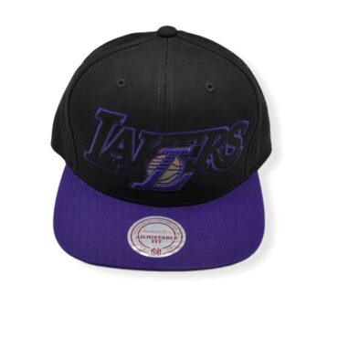 Mitchell & Ness Los Angeles Lakers Woodland Covert II Black/Purple Adjustable Snapback Hat Cap