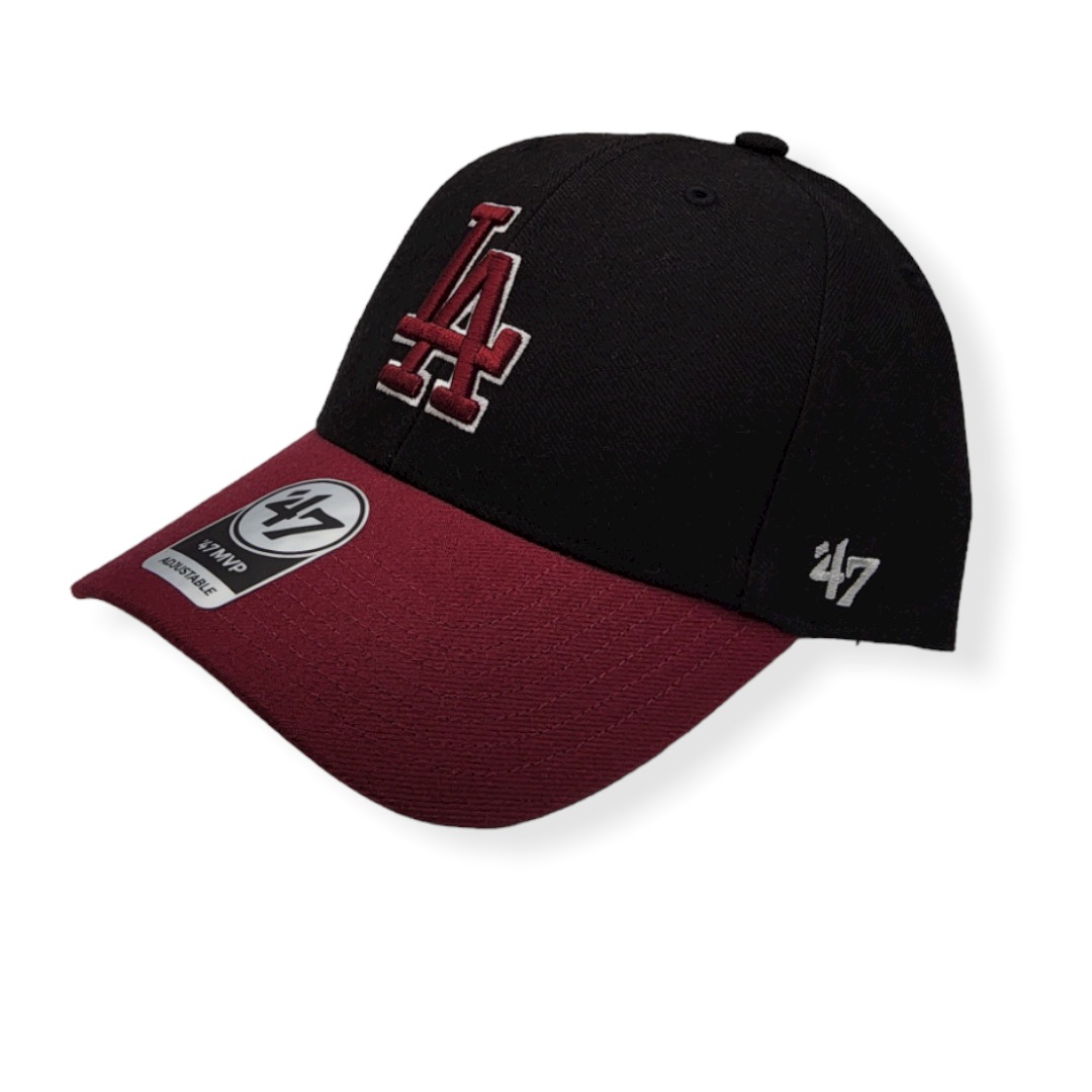 '47 Los Angeles Dodgers MVP Black/Maroon Adjustable Strap Hat Cap