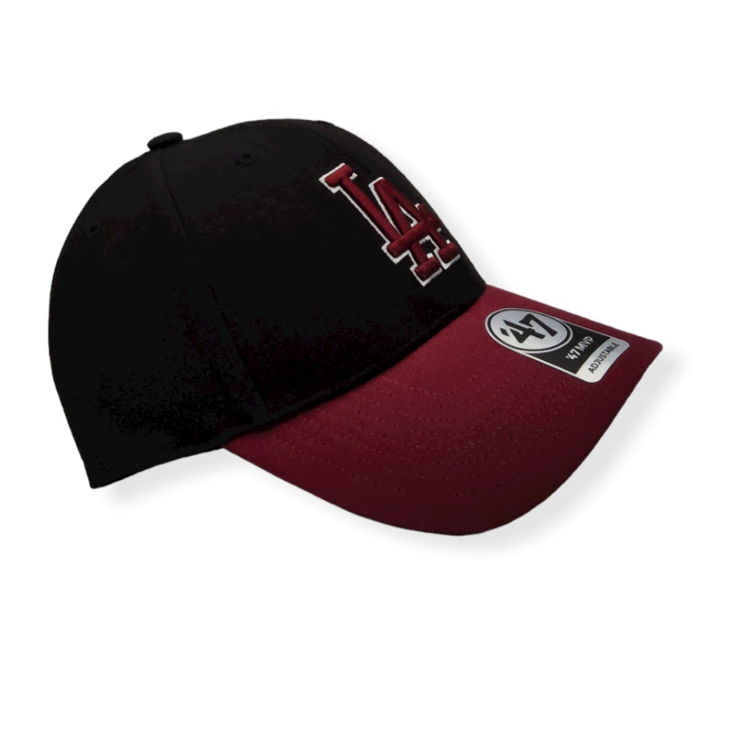 '47 Los Angeles Dodgers MVP Black/Maroon Adjustable Strap Hat Cap