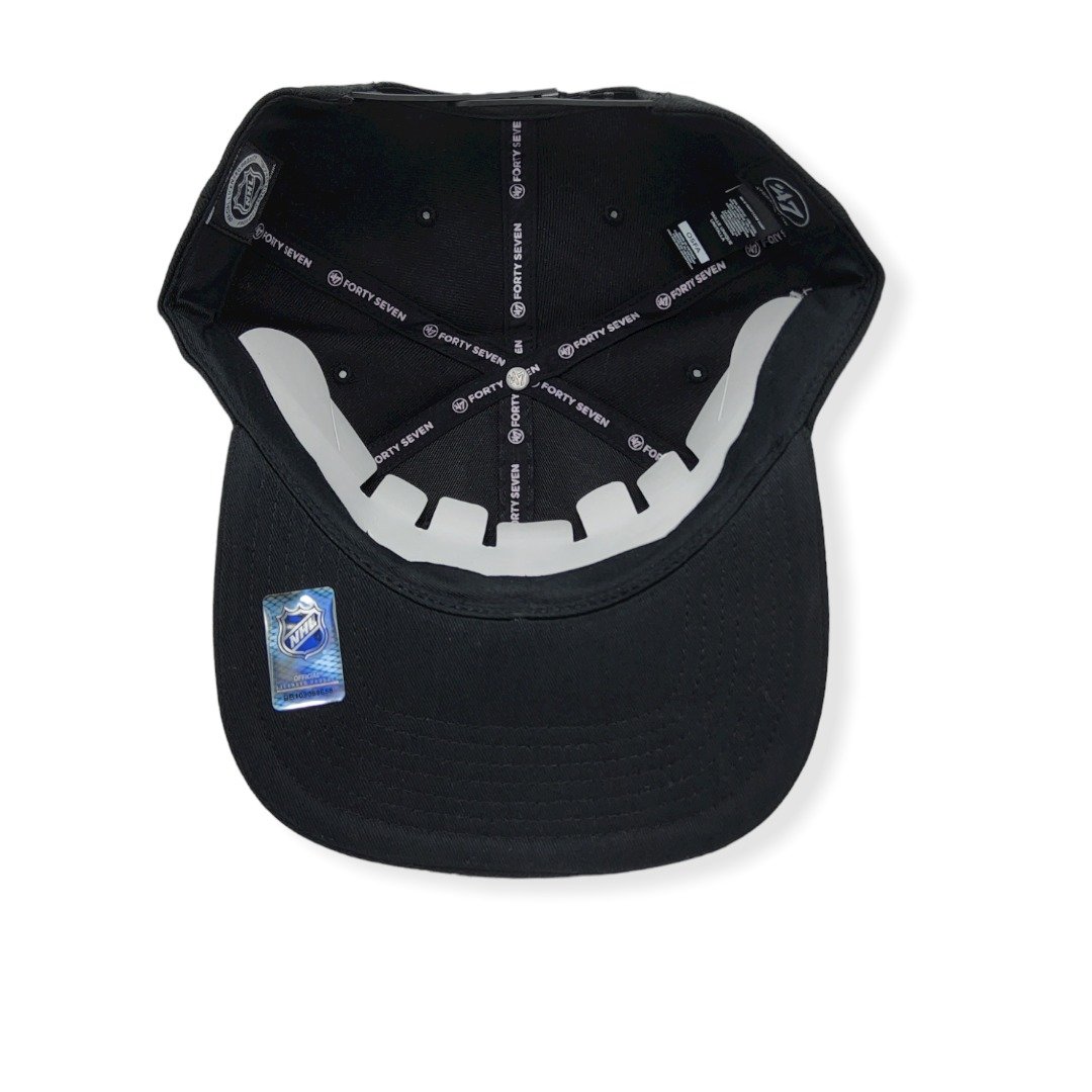 '47 Anaheim Ducks Captain Crosstown Script Black/Teal Adjustable Snapback Hat Cap