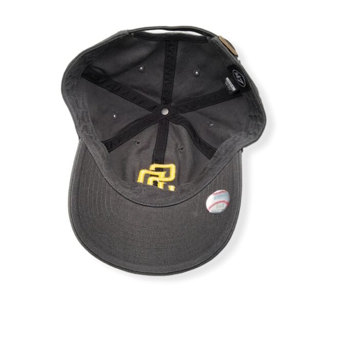 '47 San Diego Padres Clean Up Charcoal/Yellow Logo Adjustable Strap Hat Cap