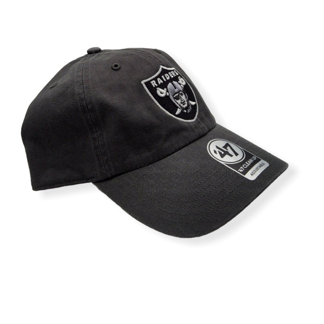 '47 Las Vegas Raiders Clean Up Charcoal Adjustable Strap Hat Cap
