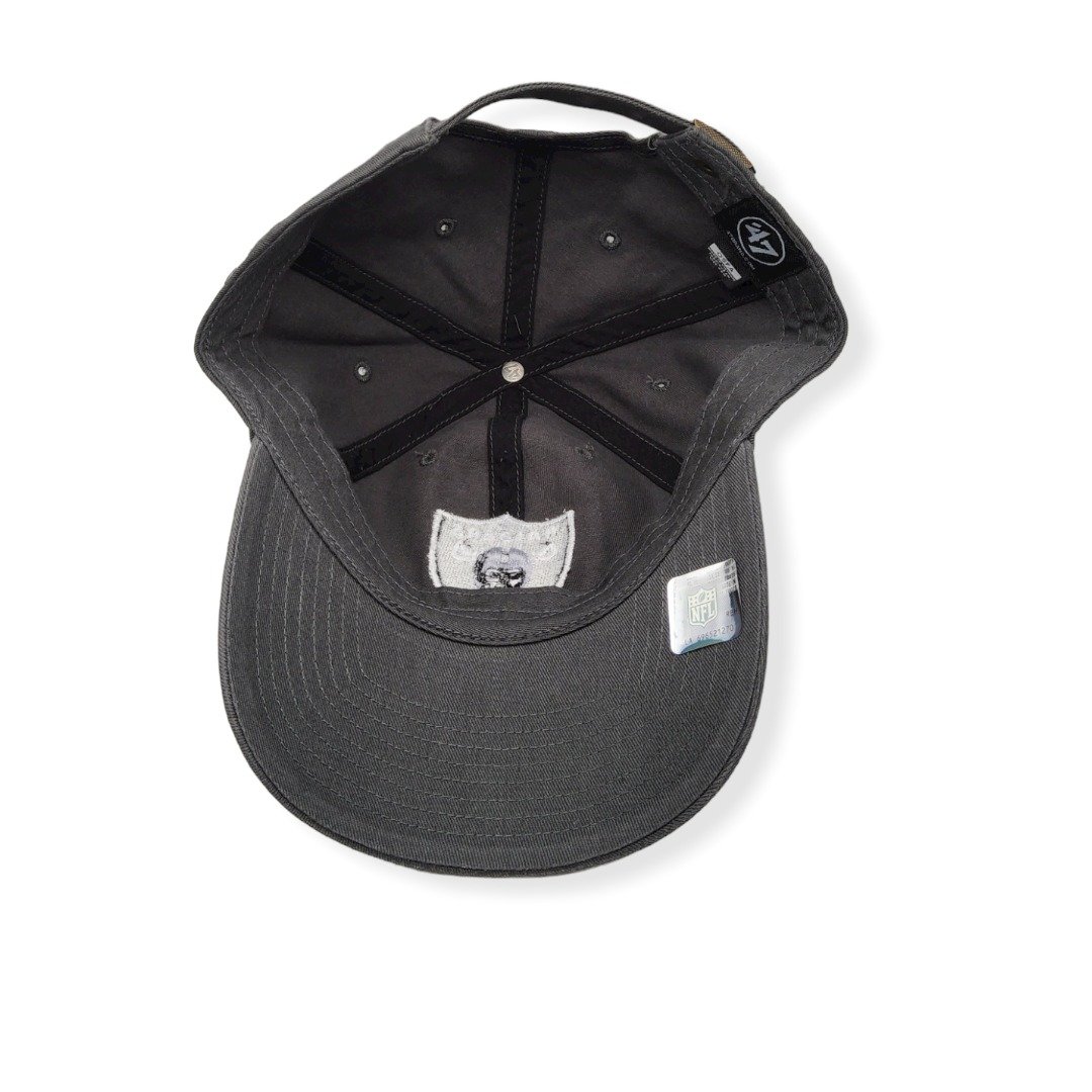 '47 Las Vegas Raiders Clean Up Charcoal Adjustable Strap Hat Cap